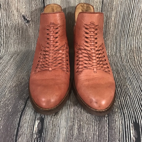 Anthropologie Latigo Leather Braided Ankle Booties - Picture 2 of 8